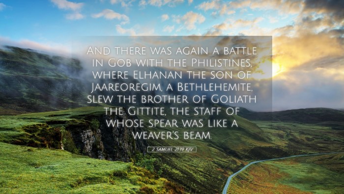 Picture 05 - 2 Samuel 21:19 KJV Desktop Wallpaper - And there was again a battle in Gob with the - Desktop Bible Verse Wallpaper