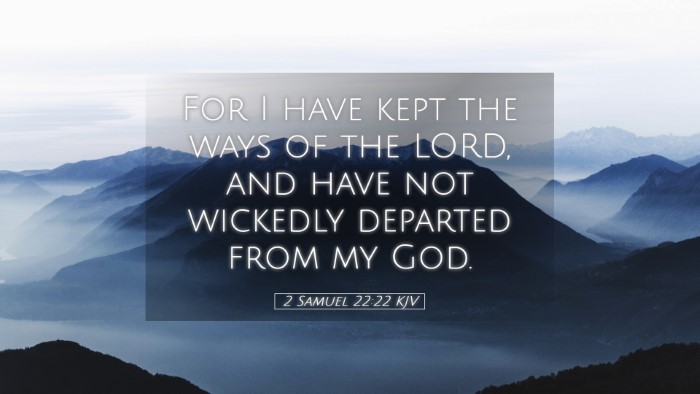 Picture 05 - 2 Samuel 22:22 KJV Desktop Wallpaper - For I have kept the ways of the LORD, and have - Desktop Bible Verse Wallpaper