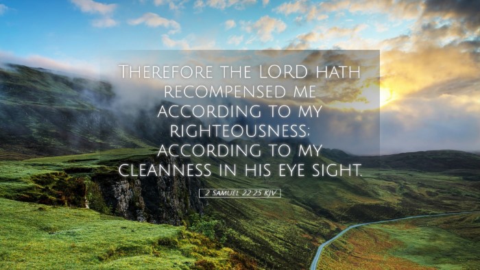 Picture 05 - 2 Samuel 22:25 KJV Desktop Wallpaper - Therefore the LORD hath recompensed me according - Desktop Bible Verse Wallpaper
