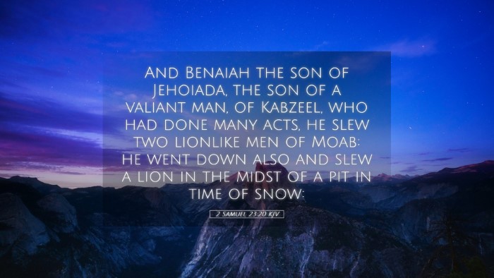 Picture 05 - 2 Samuel 23:20 KJV Desktop Wallpaper - And Benaiah the son of Jehoiada, the son of a - Desktop Bible Verse Wallpaper
