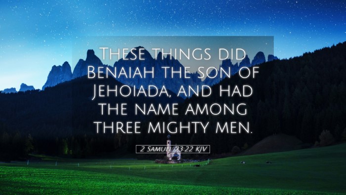 Picture 05 - 2 Samuel 23:22 KJV Desktop Wallpaper - These things did Benaiah the son of Jehoiada, and - Desktop Bible Verse Wallpaper