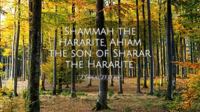Picture 05 - 2 Samuel 23:33 KJV Desktop Wallpaper - Shammah the Hararite, Ahiam the son of Sharar the - Desktop Bible Verse Wallpaper
