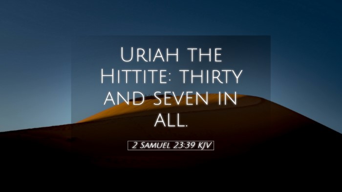 Picture 05 - 2 Samuel 23:39 KJV Desktop Wallpaper - Uriah the Hittite: thirty and seven in - Desktop Bible Verse Wallpaper