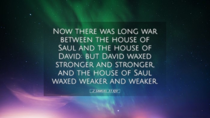 Picture 05 - 2 Samuel 3:1 KJV Desktop Wallpaper - Now there was long war between the house of Saul - Desktop Bible Verse Wallpaper