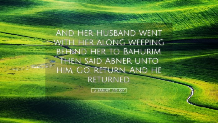 Picture 05 - 2 Samuel 3:16 KJV Desktop Wallpaper - And her husband went with her along weeping - Desktop Bible Verse Wallpaper
