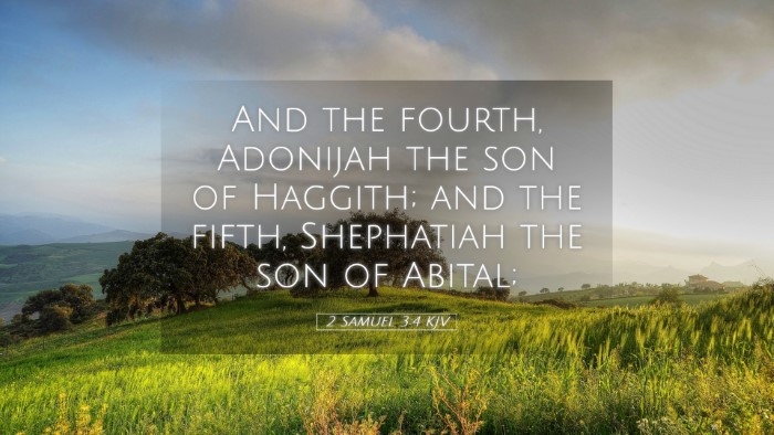 Picture 05 - 2 Samuel 3:4 KJV Desktop Wallpaper - And the fourth, Adonijah the son of Haggith; and - Desktop Bible Verse Wallpaper