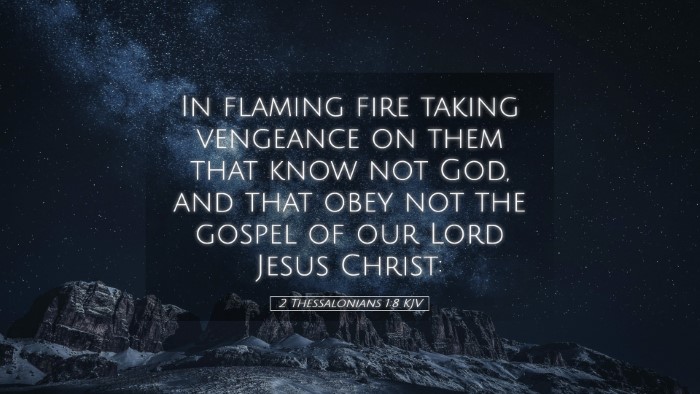 Picture 05 - 2 Thessalonians 1:8 KJV Desktop Wallpaper - In flaming fire taking vengeance on them that - Desktop Bible Verse Wallpaper