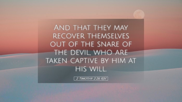 Picture 05 - 2 Timothy 2:26 KJV Desktop Wallpaper - And that they may recover themselves out of the - Desktop Bible Verse Wallpaper