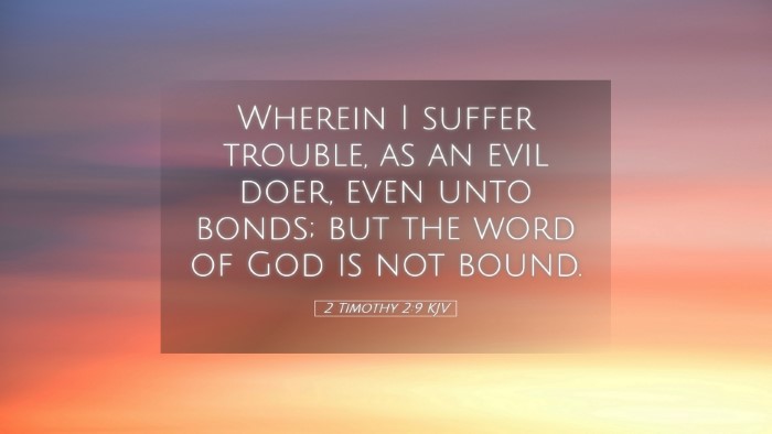 Picture 05 - 2 Timothy 2:9 KJV Desktop Wallpaper - Wherein I suffer trouble, as an evil doer, even - Desktop Bible Verse Wallpaper