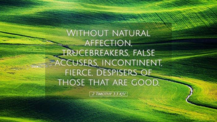 Picture 05 - 2 Timothy 3:3 KJV Desktop Wallpaper - Without natural affection, trucebreakers, false - Desktop Bible Verse Wallpaper