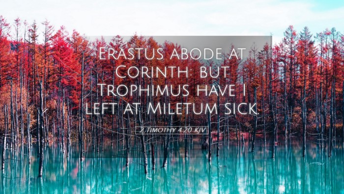 Picture 05 - 2 Timothy 4:20 KJV Desktop Wallpaper - Erastus abode at Corinth: but Trophimus have I - Desktop Bible Verse Wallpaper