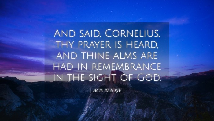 Picture 05 - Acts 10:31 KJV Desktop Wallpaper - And said, Cornelius, thy prayer is heard, and - Desktop Bible Verse Wallpaper