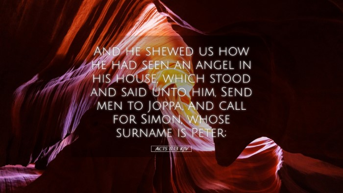Picture 05 - Acts 11:13 KJV Desktop Wallpaper - And he shewed us how he had seen an angel in his - Desktop Bible Verse Wallpaper