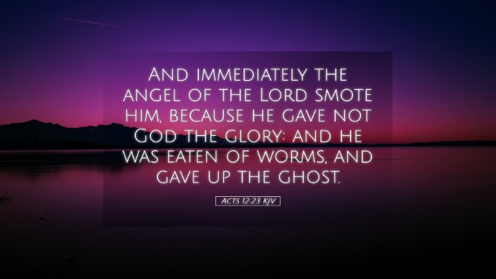 Picture 05 - Acts 12:23 KJV Desktop Wallpaper - And immediately the angel of the Lord smote him, - Desktop Bible Verse Wallpaper