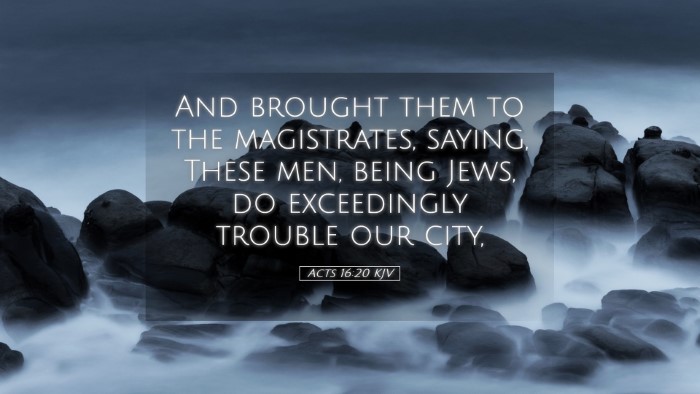 Picture 05 - Acts 16:20 KJV Desktop Wallpaper - And brought them to the magistrates, saying, - Desktop Bible Verse Wallpaper