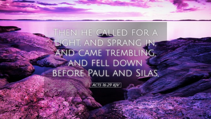 Picture 05 - Acts 16:29 KJV Desktop Wallpaper - Then he called for a light, and sprang in, and - Desktop Bible Verse Wallpaper