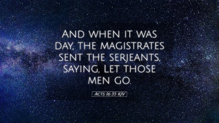 Picture 05 - Acts 16:35 KJV Desktop Wallpaper - And when it was day, the magistrates sent the - Desktop Bible Verse Wallpaper