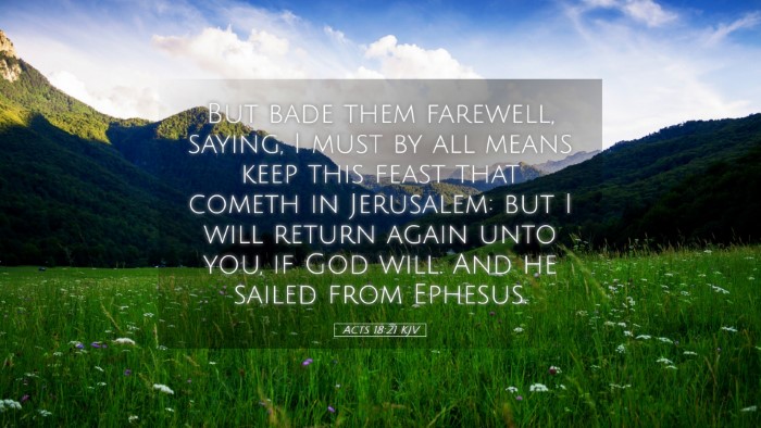 Picture 05 - Acts 18:21 KJV Desktop Wallpaper - But bade them farewell, saying, I must by all - Desktop Bible Verse Wallpaper