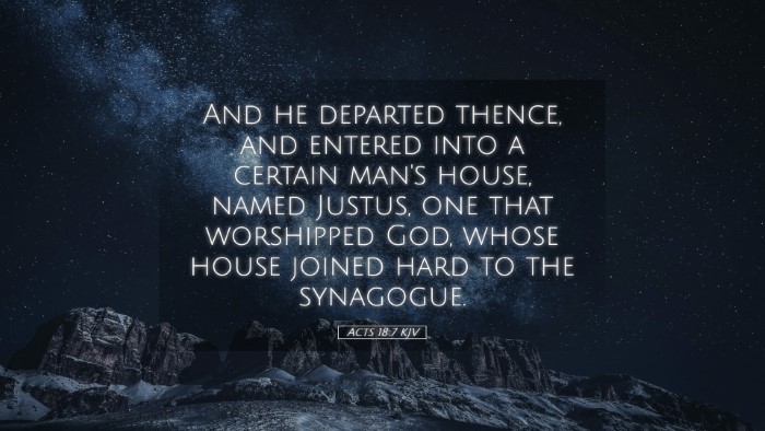 Picture 05 - Acts 18:7 KJV Desktop Wallpaper - And he departed thence, and entered into a - Desktop Bible Verse Wallpaper