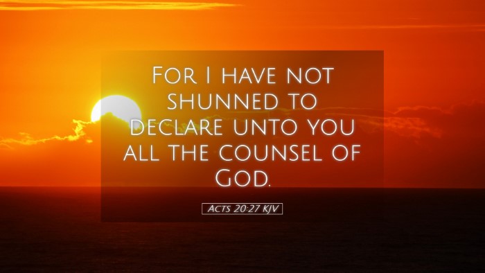Picture 05 - Acts 20:27 KJV Desktop Wallpaper - For I have not shunned to declare unto you all - Desktop Bible Verse Wallpaper