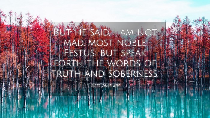 Picture 05 - Acts 26:25 KJV Desktop Wallpaper - But he said, I am not mad, most noble Festus; but - Desktop Bible Verse Wallpaper