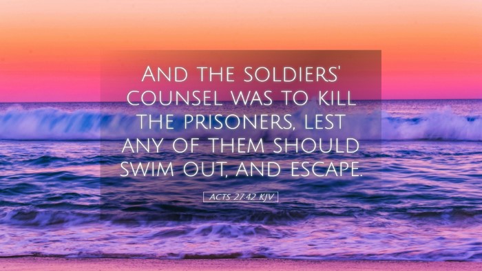 Picture 05 - Acts 27:42 KJV Desktop Wallpaper - And the soldiers' counsel was to kill the - Desktop Bible Verse Wallpaper