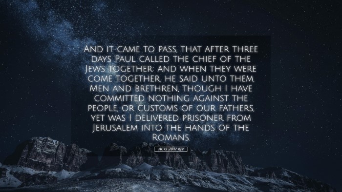 Picture 05 - Acts 28:17 KJV Desktop Wallpaper - And it came to pass, that after three days Paul - Desktop Bible Verse Wallpaper
