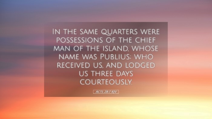 Picture 05 - Acts 28:7 KJV Desktop Wallpaper - In the same quarters were possessions of the - Desktop Bible Verse Wallpaper
