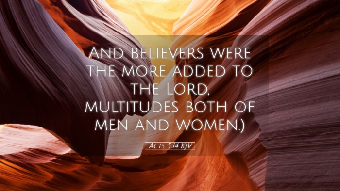 Picture 05 - Acts 5:14 KJV Desktop Wallpaper - And believers were the more added to the Lord, - Desktop Bible Verse Wallpaper