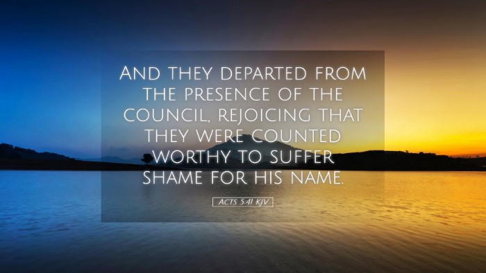Picture 05 - Acts 5:41 KJV Desktop Wallpaper - And they departed from the presence of the - Desktop Bible Verse Wallpaper