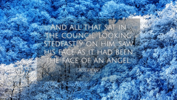 Picture 05 - Acts 6:15 KJV Desktop Wallpaper - And all that sat in the council, looking - Desktop Bible Verse Wallpaper