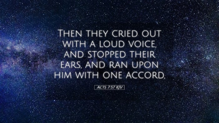 Picture 05 - Acts 7:57 KJV Desktop Wallpaper - Then they cried out with a loud voice, and - Desktop Bible Verse Wallpaper