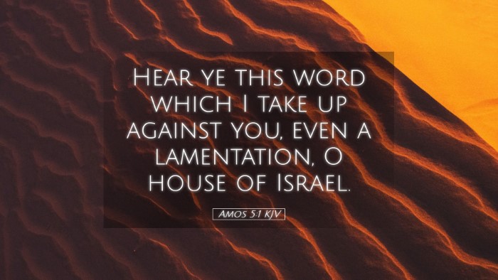 Picture 05 - Amos 5:1 KJV Desktop Wallpaper - Hear ye this word which I take up against you, - Desktop Bible Verse Wallpaper