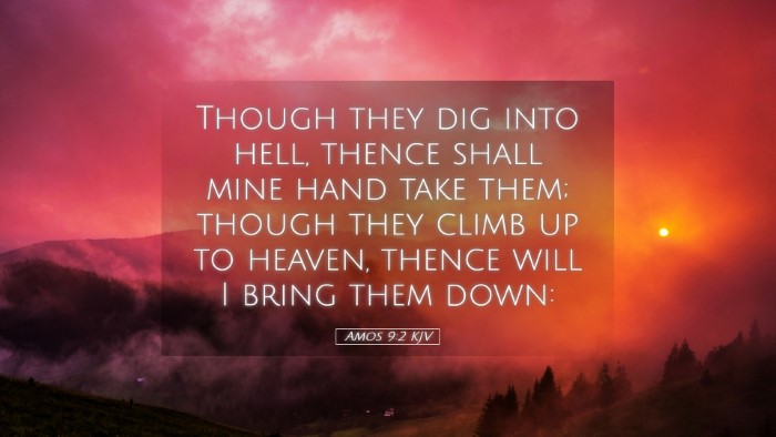 Picture 05 - Amos 9:2 KJV Desktop Wallpaper - Though they dig into hell, thence shall mine hand - Desktop Bible Verse Wallpaper