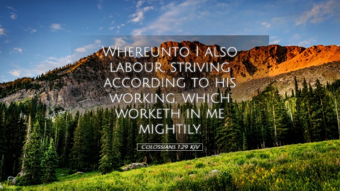 Picture 05 - Colossians 1:29 KJV Desktop Wallpaper - Whereunto I also labour, striving according to - Desktop Bible Verse Wallpaper