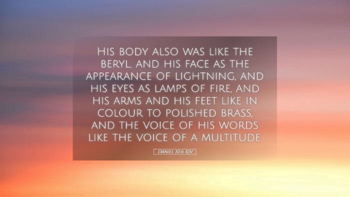 Picture 05 - Daniel 10:6 KJV Desktop Wallpaper - His body also was like the beryl, and his face as - Desktop Bible Verse Wallpaper