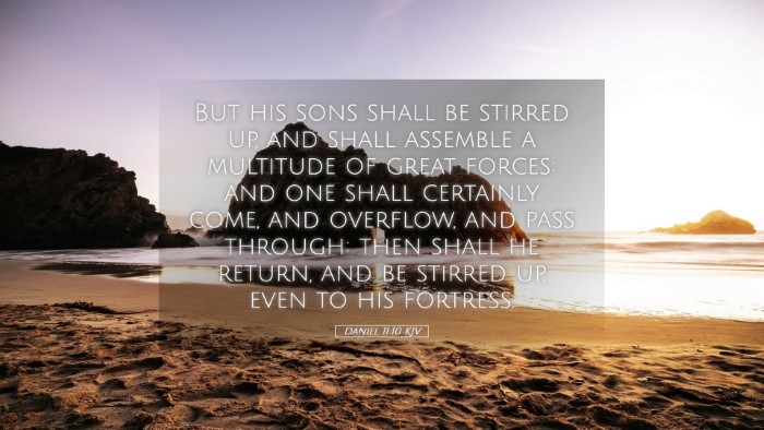 Picture 05 - Daniel 11:10 KJV Desktop Wallpaper - But his sons shall be stirred up, and shall - Desktop Bible Verse Wallpaper