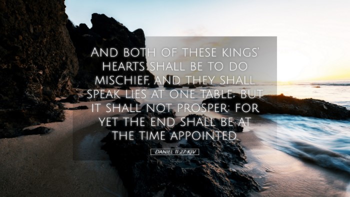 Picture 05 - Daniel 11:27 KJV Desktop Wallpaper - And both of these kings' hearts shall be to do - Desktop Bible Verse Wallpaper