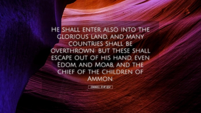 Picture 05 - Daniel 11:41 KJV Desktop Wallpaper - He shall enter also into the glorious land, and - Desktop Bible Verse Wallpaper