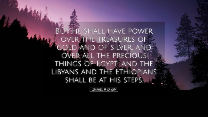 Picture 05 - Daniel 11:43 KJV Desktop Wallpaper - But he shall have power over the treasures of - Desktop Bible Verse Wallpaper
