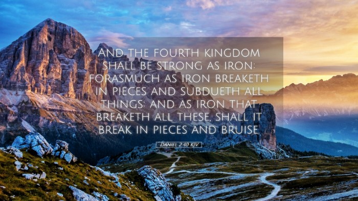Picture 05 - Daniel 2:40 KJV Desktop Wallpaper - And the fourth kingdom shall be strong as iron: - Desktop Bible Verse Wallpaper