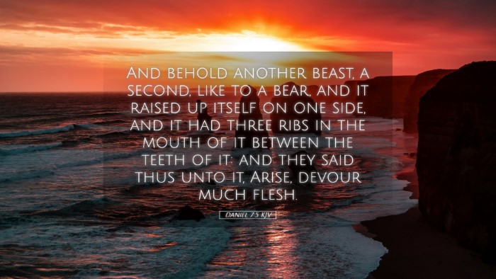 Picture 05 - Daniel 7:5 KJV Desktop Wallpaper - And behold another beast, a second, like to a - Desktop Bible Verse Wallpaper