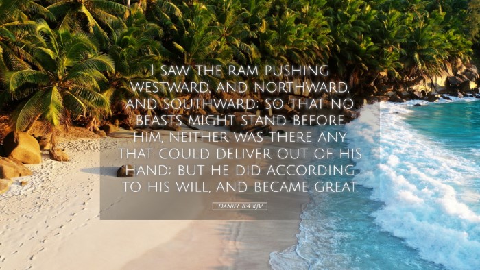 Picture 05 - Daniel 8:4 KJV Desktop Wallpaper - I saw the ram pushing westward, and northward, - Desktop Bible Verse Wallpaper