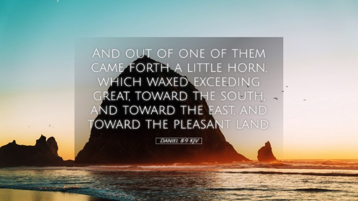 Picture 05 - Daniel 8:9 KJV Desktop Wallpaper - And out of one of them came forth a little horn, - Desktop Bible Verse Wallpaper