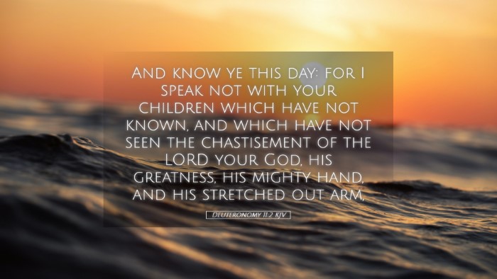 Picture 05 - Deuteronomy 11:2 KJV Desktop Wallpaper - And know ye this day: for I speak not with your - Desktop Bible Verse Wallpaper