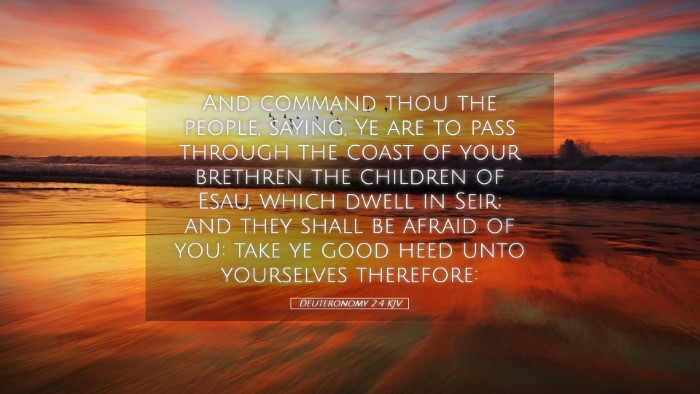 Picture 05 - Deuteronomy 2:4 KJV Desktop Wallpaper - And command thou the people, saying, Ye are to - Desktop Bible Verse Wallpaper