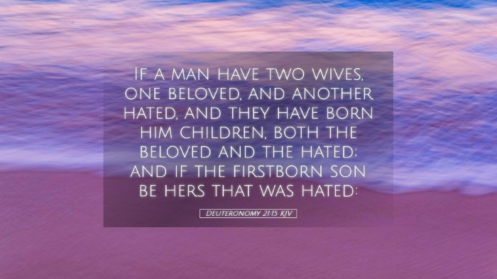 Picture 05 - Deuteronomy 21:15 KJV Desktop Wallpaper - If a man have two wives, one beloved, and another - Desktop Bible Verse Wallpaper
