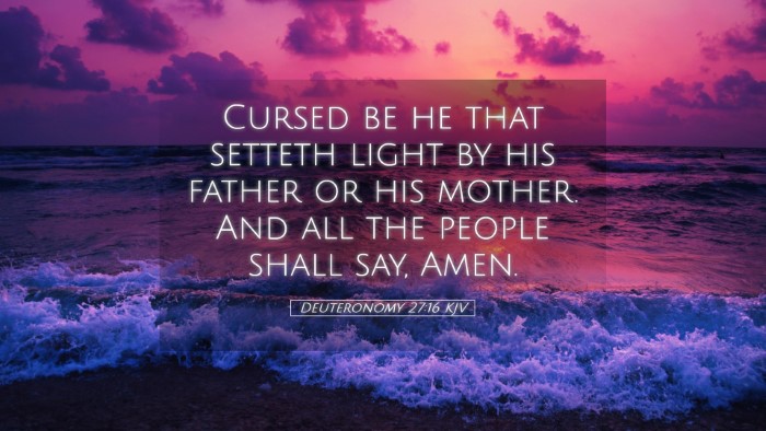 Picture 05 - Deuteronomy 27:16 KJV Desktop Wallpaper - Cursed be he that setteth light by his father or - Desktop Bible Verse Wallpaper