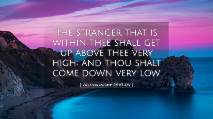 Picture 05 - Deuteronomy 28:43 KJV Desktop Wallpaper - The stranger that is within thee shall get up - Desktop Bible Verse Wallpaper