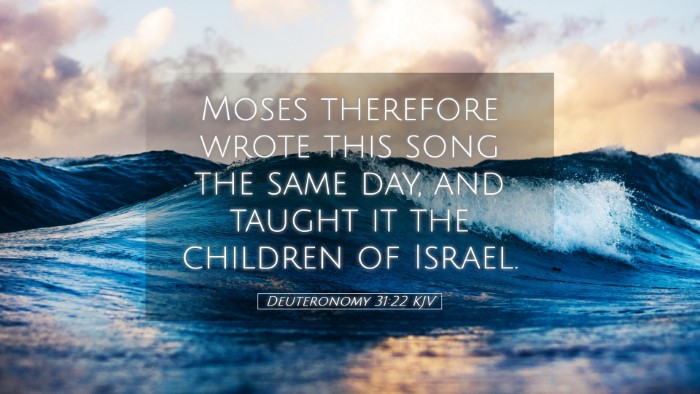 Picture 05 - Deuteronomy 31:22 KJV Desktop Wallpaper - Moses therefore wrote this song the same day, and - Desktop Bible Verse Wallpaper